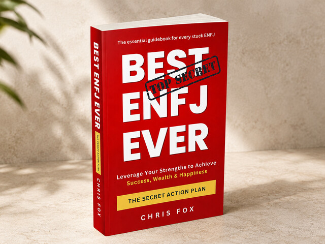 The Best ENFJ Ever Workbook, standing on a table